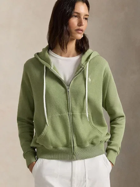Bluza z kapturem Polo Ralph Lauren z kapturem zielona