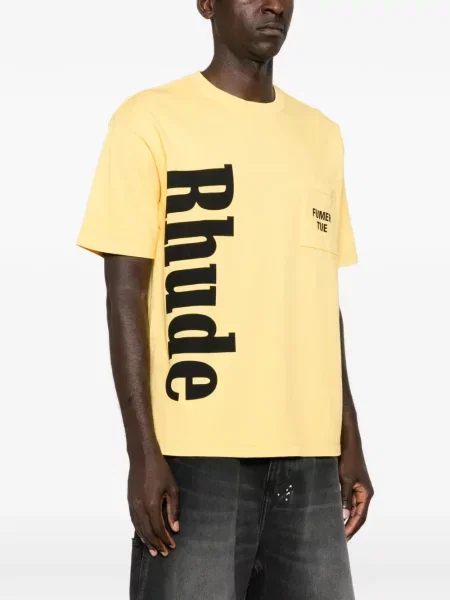 Tricou Rhude cu imagine galben