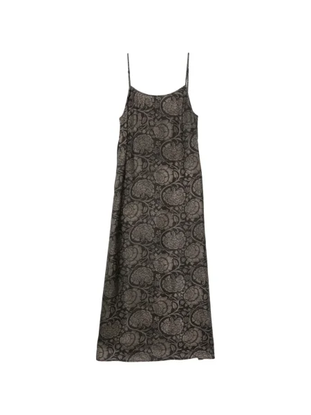 Rochie midi Uma Wang cu model floral cu imagine până la genunchi negru