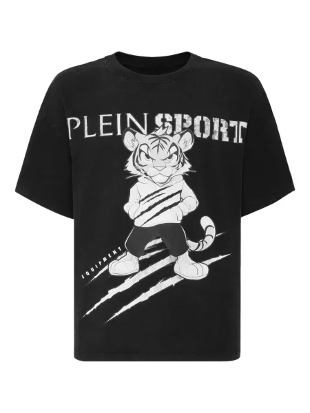 Tricou Plein Sport cu imagine cu dungi de tigru negru