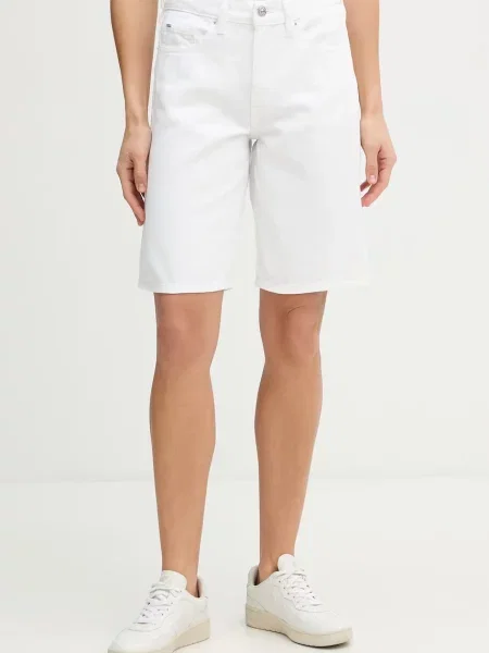 Dkny pantaloni scurți jeans alb