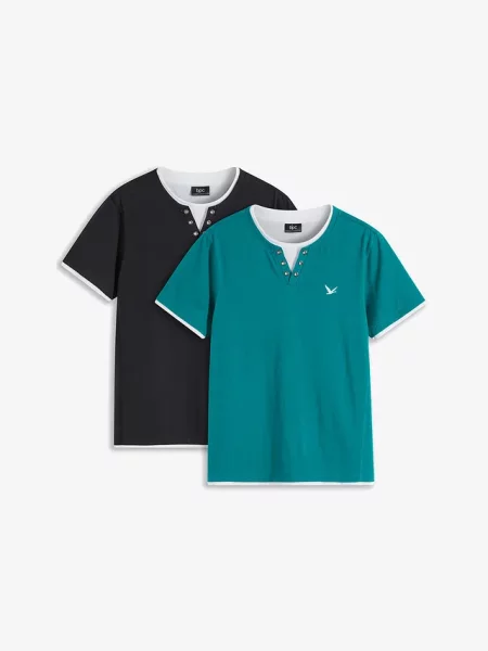 T-shirt 2 w 1 krótki rękaw 2 szt. niebieska