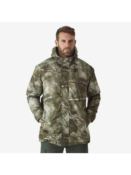 Kurtka myśliwska Solognac Warm wodoodporna camo treemetic zielona