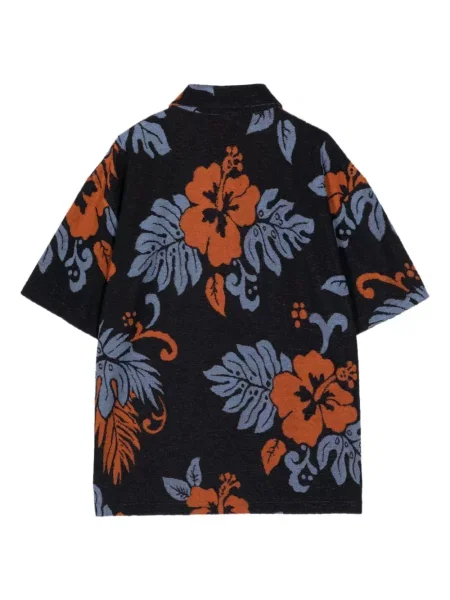 Květinové polotričko Maison Kitsuné s potiskem modré