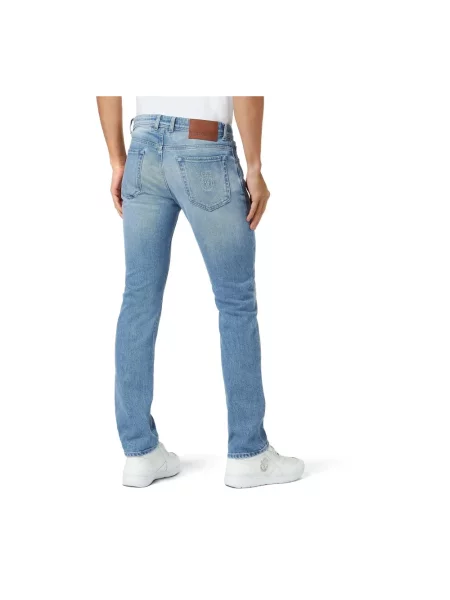 Jeansy straight leg Billionaire niebieskie