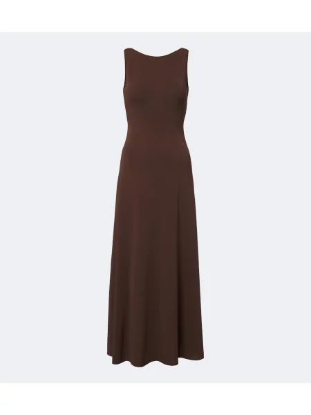Rochie midi Eres din jerseu maro