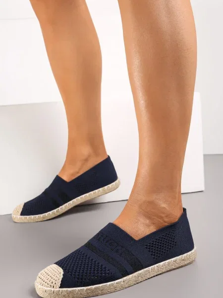 Espadrile Navy cu Petic Împletit Mokosa albastru închis