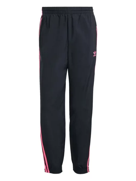 Pantaloni Adidas cu dungi din piele roșu