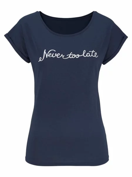 BEACH TIME Tricou bleumarin alb