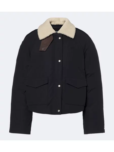 Geacă Loewe din piele de oaie negru
