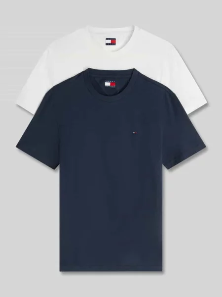 T-shirty o kroju slim fit z czystej bawełny w zestawie 2 szt. Tommy Jeans granatowa