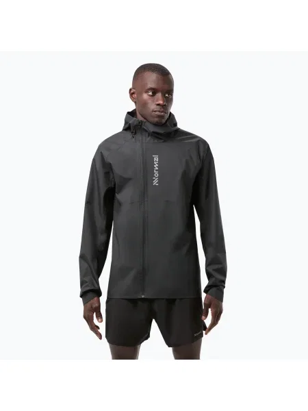 Мъжко яке за бягане NNormal Trail Rain black черно