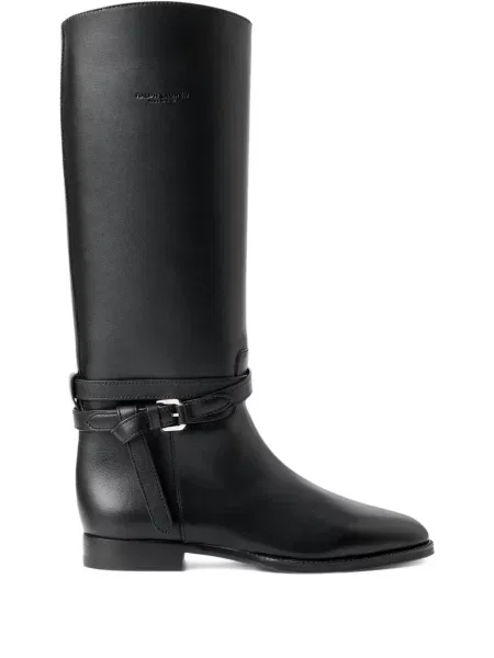 Botine Ralph Lauren Collection cu cataramă negru