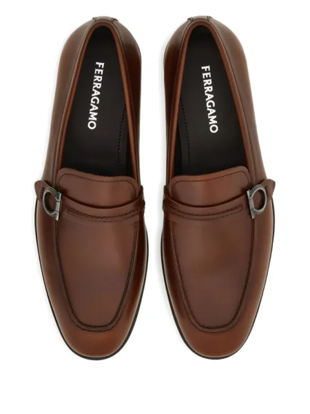 Pantofi loafer Ferragamo cu cataramă maro