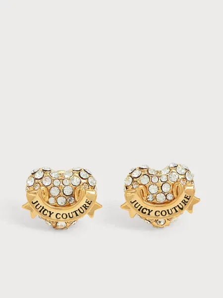 Juicy Couture Cercei Crystal Heart auriu / transparent