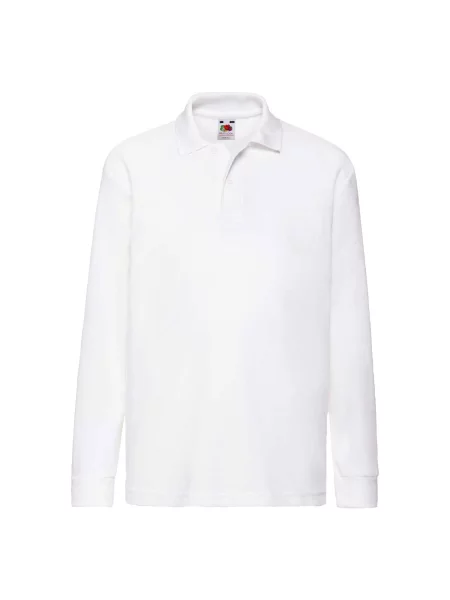 Tricou polo copii Fruit Of The Loom alb