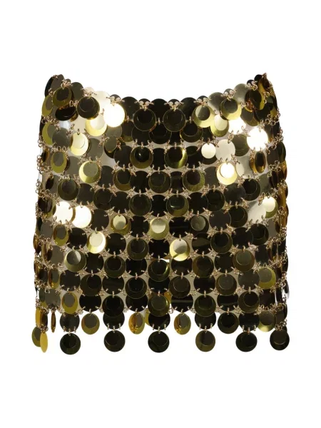 Spódnica Paco Rabanne z cekinami żółta