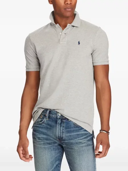 Tricou polo Polo Ralph Lauren cu glugă cu blană cu broderie roșu