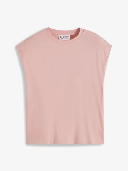 T-shirt oversize z miękkiej różowa