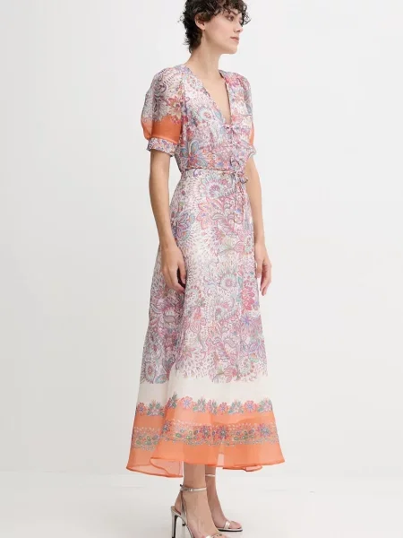 Сукня з додаванням шовку Hale BOB maxi розкльошена білий