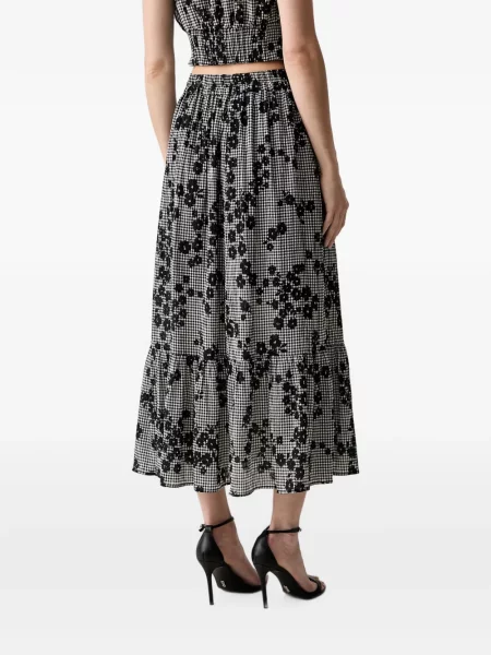 Fustă midi Morgan cu model floral cu imagine negru