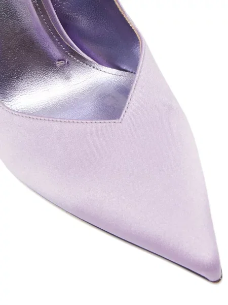 Полуотворени обувки The Attico с връзки с дантела виолетово