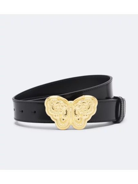 Cu centură curea Valentino Garavani din piele negru