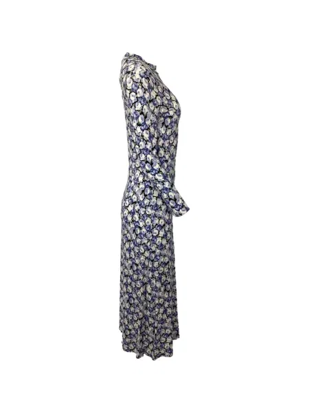 Rochie maxi Rixo cu model floral lungă de costum albastru