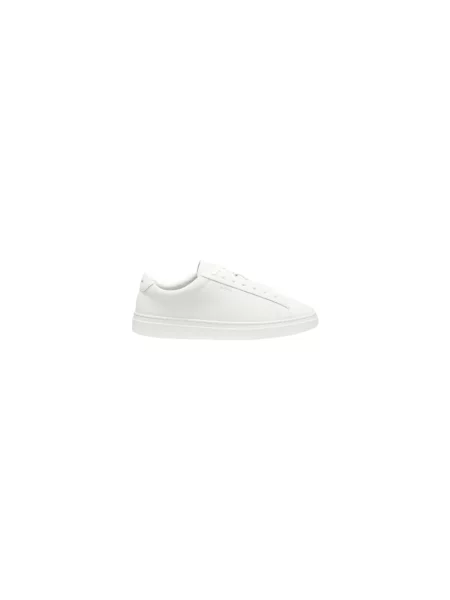 Sneakersy ze skóry z gumową podeszwą Boss białe