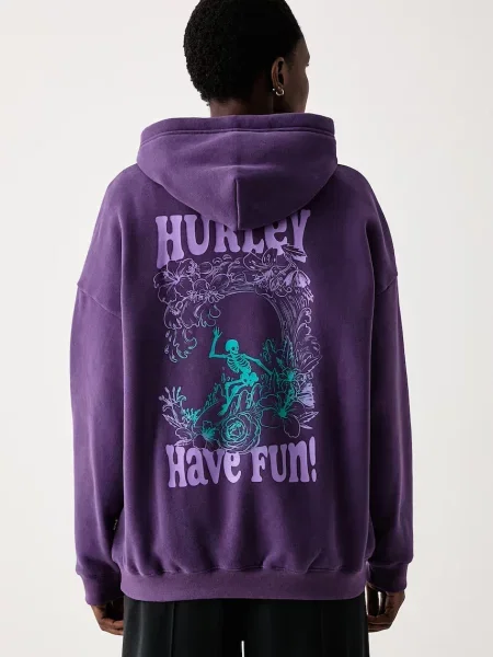 Hurley hanorac cu glugă pentru femei cu violet