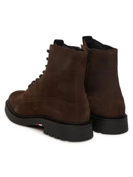 Semišové členkové topánky Tommy Hilfiger COMFORT LWT SDE BOOT hnedá
