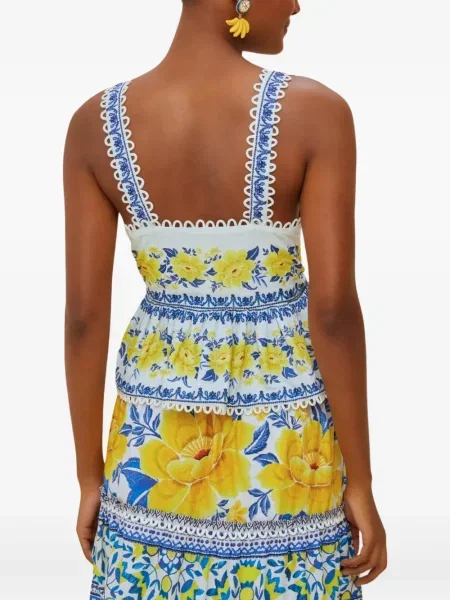 Bluză Farm Rio cu model floral cu imagine alb