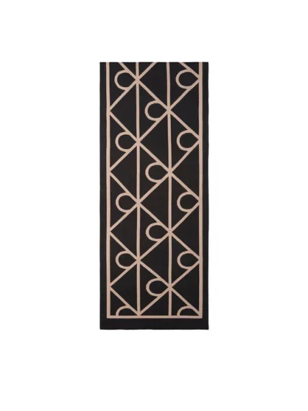 Sál Calvin Klein Emblem Aop Jcq Fine Rib Scarf fekete