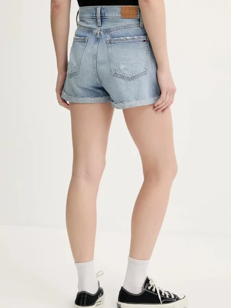 Džínové šortky Tommy Jeans high waist modrá