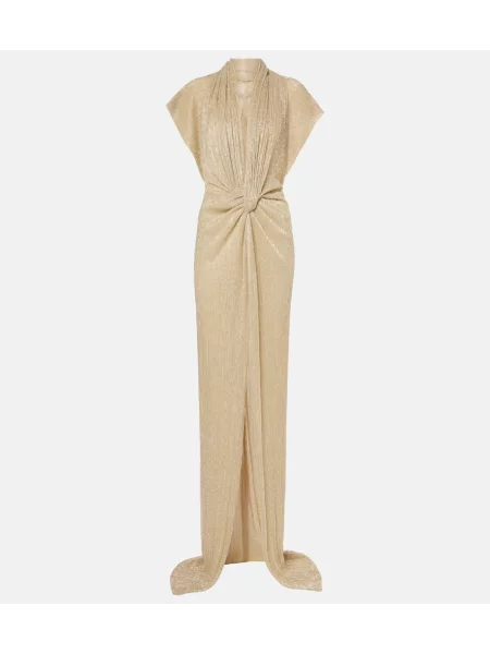 Sukienka Costarellos drapowana złota