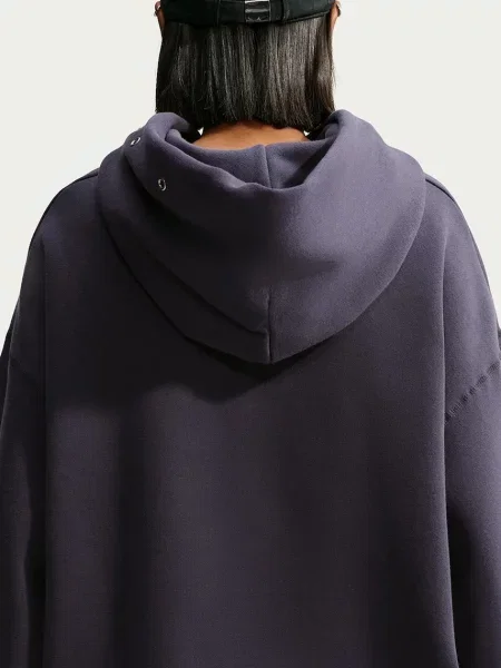 Nike Sportswear kapucnis melegítőfelső női pamuttal Studio Fleece szürke