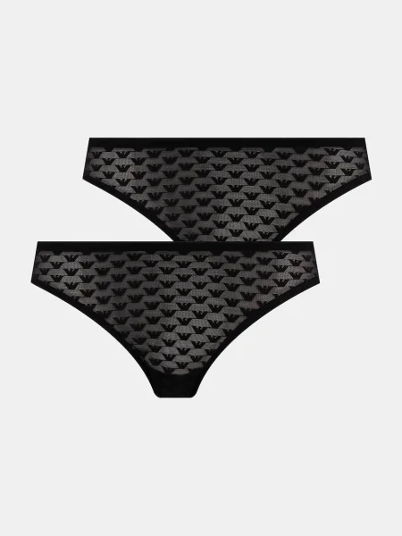Бикини тип бразилиана Emporio Armani Underwear 2 чифта черно