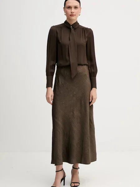 Pedro del Hierro spódnica maxi rozkloszowana brązowy