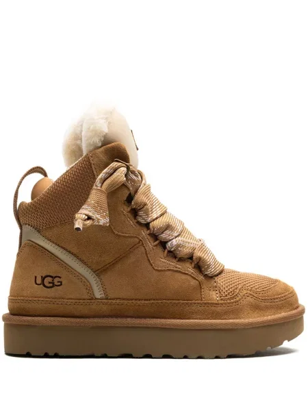 Sneakerși Ugg cu șireturi din piele de căprioară maro