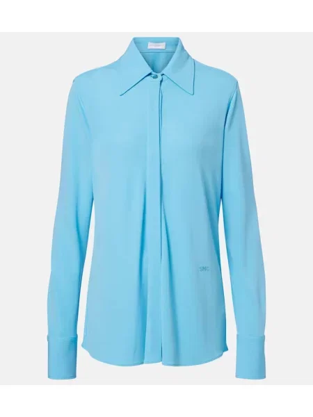 Cămașă Stella Mccartney din poplin albastru