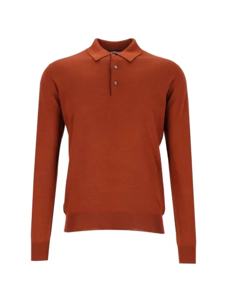 Lung tricou polo Fedeli portocaliu