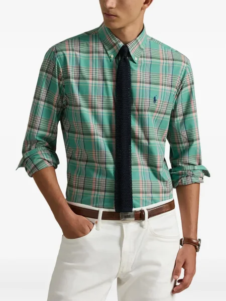 Șapcă Polo Ralph Lauren cu broderie din țesătură twill în carouri albastru