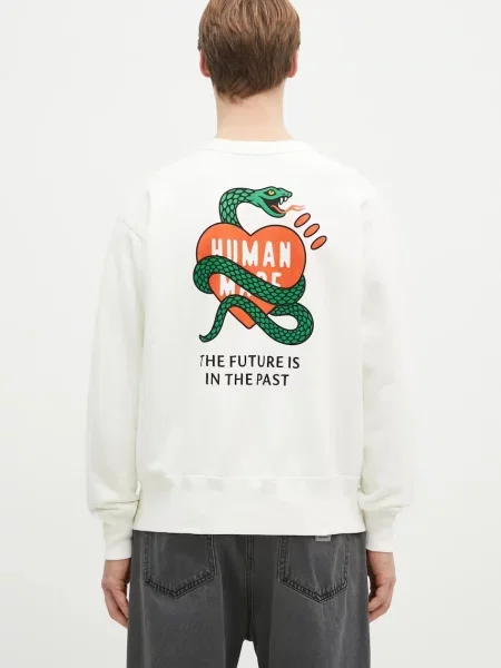 Human Made hanorac de TSURIAMI SWEATSHIRT bărbați cu imprimeu alb