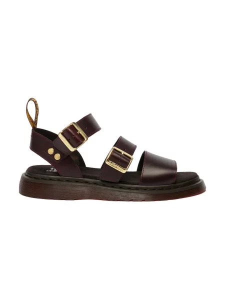 Pantofi Dr. Martens din piele cu bretele maro