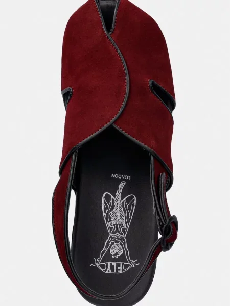 Замшевые босоножки Fly London на высоком каблуке