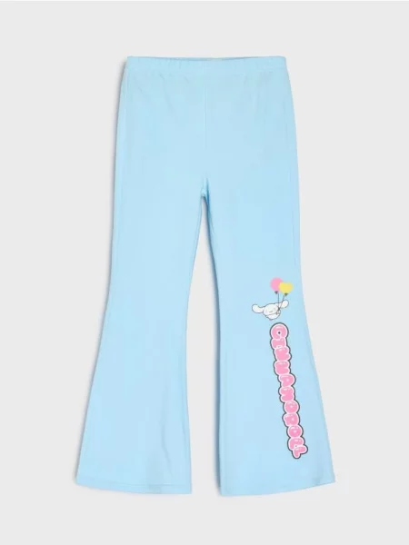 Sinsay flare kalhoty s potiskem Cinnamoroll modrá