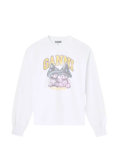 Ursuleț de pluș lung tricou Ganni alb