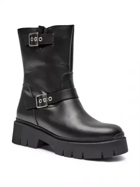 HUGO De piele ghete biker KRIS negru