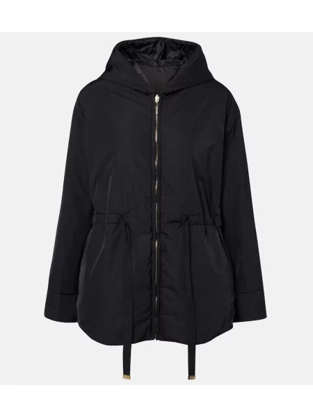 Geacă Max Mara cu glugă negru