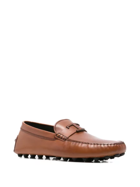 Bőr loafer Tod's autogrammal barna